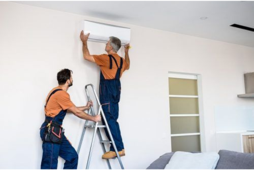 Split Ac installation with Technician